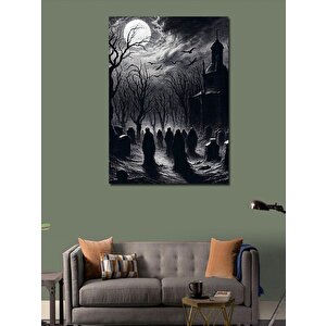 Kanvas Tablo Karanlık Ormanda Figürler 70x100 cm