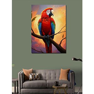 Kanvas Tablo Dalda Renkli Papağan 100x140 cm