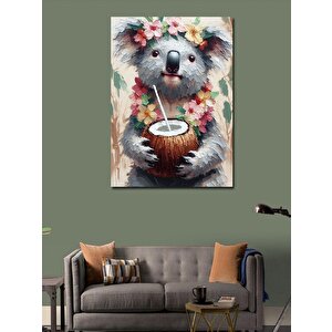 Kanvas Tablo Hindistancevizi İçen Koala 50x70 cm