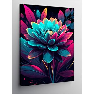 Kanvas Tablo Renkli Lotus Çiçeği 70x100 cm