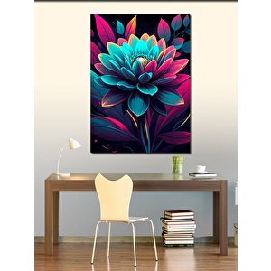 Kanvas Tablo Renkli Lotus Çiçeği 70x100 cm