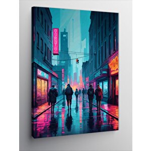 Kanvas Tablo Yağmurda Sokak Işıkları 100x140 cm