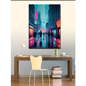 Kanvas Tablo Yağmurda Sokak Işıkları 100x140 cm