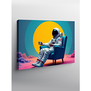 Kanvas Tablo Sandalyede Oturan Astronot 70x100 cm