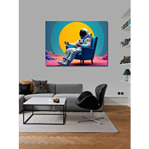 Kanvas Tablo Sandalyede Oturan Astronot 70x100 cm