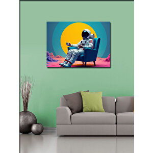 Kanvas Tablo Sandalyede Oturan Astronot 70x100 cm