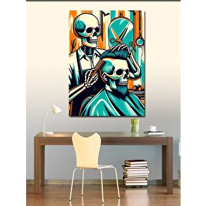 Kanvas Tablo Neon Berber İskelet 70x100 cm