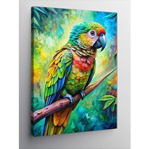 Kanvas Tablo Renkli Papağan 100x140 cm
