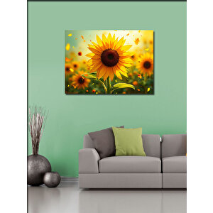 Kanvas Tablo Büyük Ayçiçeği İllüstrasyonu 70x100 cm