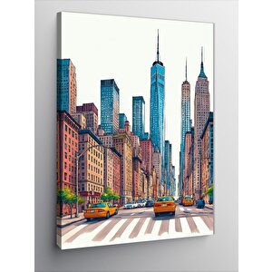 Kanvas Tablo Manhattan Şehir Manzarası 70x100 cm