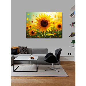 Kanvas Tablo Büyük Ayçiçeği İllüstrasyonu 50x70 cm