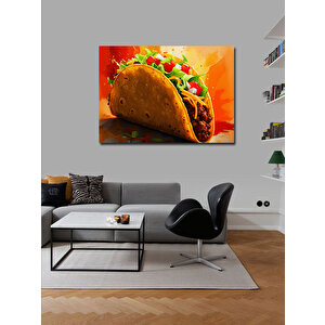 Kanvas Tablo Taco İllüstrasyonu 100x140 cm