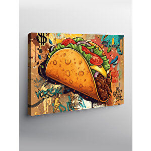Kanvas Tablo Renkli Taco İllüstrasyonu 70x100 cm