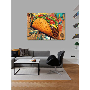 Kanvas Tablo Renkli Taco İllüstrasyonu 50x70 cm