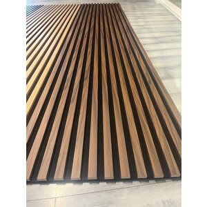 60*280cm Ceviz Renk Akustik Yalıtımlı Duvar Paneli Ahşap Duvar Profili