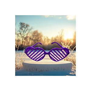 Chri̇stmas Party Purple Glasses Kalpli̇ Mor Parti̇ Gözlüğü Mor Panjur Gözlük Mor Yilbaşi Parti̇ Gözlüğü