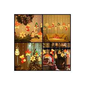 3 Metre Gün Işiği Salkim Led Işik Noel Baba Çam Ağaci Kar Tanesi̇ Çorap Yildiz Kardan Adam Fi̇rgürlü