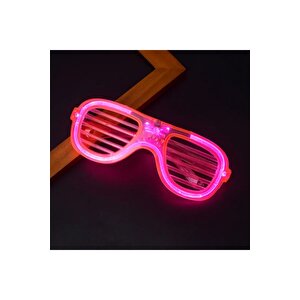 Chri̇stmas Pi̇nk Led Li̇ght Party Glasses Pembe Led Işikli Gözlük Yilbaşi Parti̇ Gözlüğü Panjur Gözlük