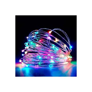10 Metre Renkli̇ Pi̇lli̇ Led Işik 10 Metre Renkli̇ Led Işik Noel Ağaci Işiği Pi̇lli̇ Yilbaşi Ağaci Işiği