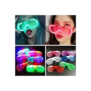 Led Işikli Gözlük Işikli Yilbaşi Parti̇ Gözlüğü 5 Li̇ Set Mavi̇ Kirmizi Pembe Yeşi̇l Beyaz Led Işikli