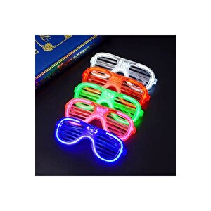 Led Işikli Gözlük Işikli Yilbaşi Parti̇ Gözlüğü 5 Li̇ Set Mavi̇ Kirmizi Pembe Yeşi̇l Beyaz Led Işikli