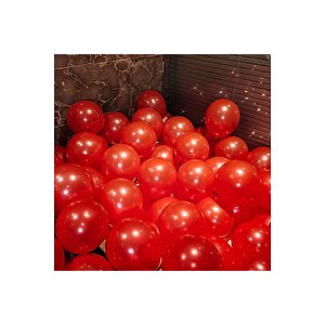 Kirmizi Yilbaşi Balonu Vip 25 Pcs Shiny Metallic Red Balloon Vip Kali̇te Parlak Metali̇k Kirmizi Balon