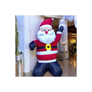 Vip Deluxe 120 Cm Led Işikli Motorlu Dev Şi̇şme Noel Baba 120 Cm Işikli Peluş Dokulu Yilbaşi Dekoru