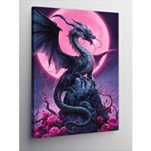 Kanvas Tablo Ejderha Ve Pembe Göz 100x140 cm