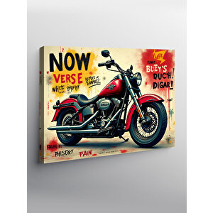 Kanvas Tablo Retro Motosiklet Posteri 70x100 cm