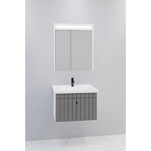 Alice 65 Cm Banyo Dolabı Npl Aynalı - Boy Dolap Hariç Antrasit