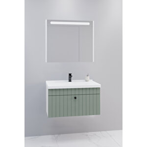Alice 80 Cm Banyo Dolabı Npl Aynalı - Boy Dolap Hariç Yeşil