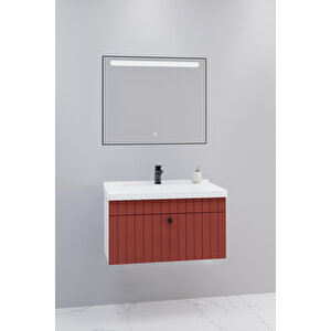 Alice 80 Cm Banyo Dolabı Lvn Aynalı - Boy Dolap Hariç Kiremit