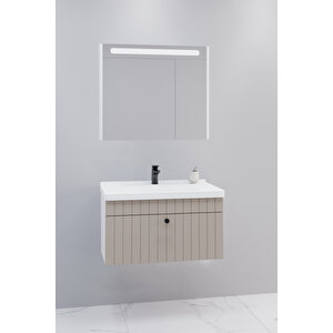 Alice 80 Cm Banyo Dolabı Npl Aynalı - Boy Dolap Hariç Krem