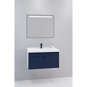 Alice 80 Cm Banyo Dolabı Lvn Aynalı - Boy Dolap Hariç Lacivert