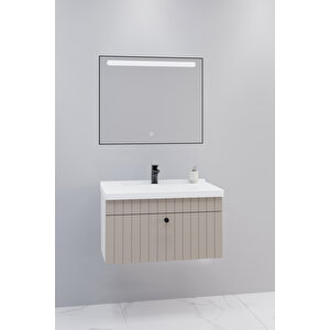 Alice 80 Cm Banyo Dolabı Lvn Aynalı - Boy Dolap Hariç Krem