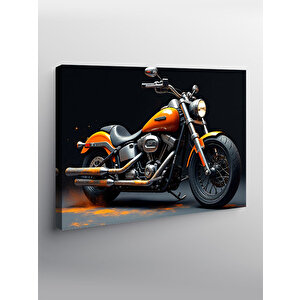 Kanvas Tablo Turuncu Motosiklet Tasarımı 70x100 cm