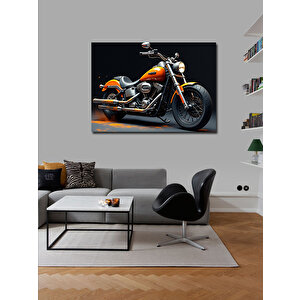 Kanvas Tablo Turuncu Motosiklet Tasarımı 70x100 cm