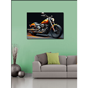 Kanvas Tablo Turuncu Motosiklet Tasarımı 70x100 cm