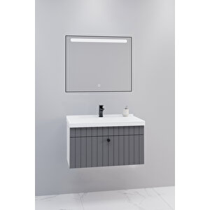 Alice 80 Cm Banyo Dolabı Lvn Aynalı - Boy Dolap Hariç Antrasit