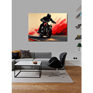 Kanvas Tablo Kırmızı Spor Motosiklet 100x140 cm