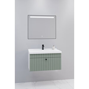 Alice 80 Cm Banyo Dolabı Lvn Aynalı - Boy Dolap Hariç Yeşil