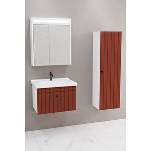 Alice 65 Cm Banyo Dolabı Npl Aynalı - Boy Dolap Dahil Kiremit