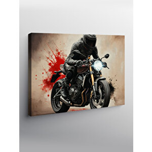 Kanvas Tablo Motosiklet Sürücüsü 100x140 cm