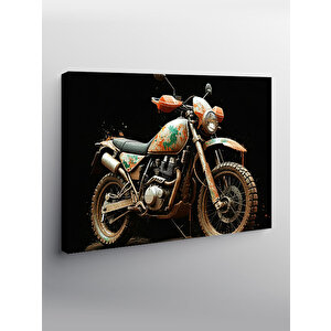 Kanvas Tablo Vintage Motosiklet Tasarımı 100x140 cm