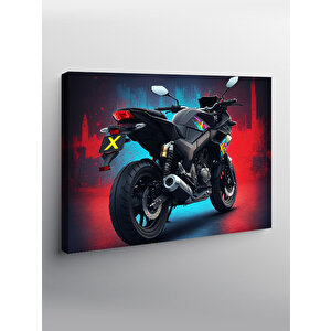 Kanvas Tablo Gece Motosiklet Tasarımı 70x100 cm