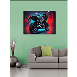 Kanvas Tablo Gece Motosiklet Tasarımı 70x100 cm