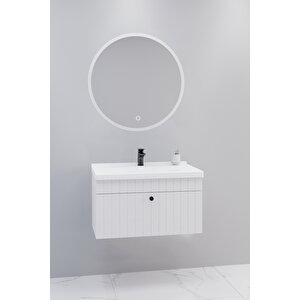 Alice 80 Cm Banyo Dolabı Orz Aynalı - Boy Dolap Hariç Beyaz