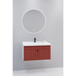 Alice 80 Cm Banyo Dolabı Orz Aynalı - Boy Dolap Hariç Kiremit
