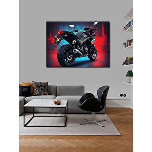 Kanvas Tablo Gece Motosiklet Tasarımı 100x140 cm