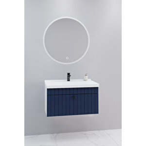 Alice 80 Cm Banyo Dolabı Orz Aynalı - Boy Dolap Hariç Lacivert